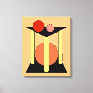 Abstrakte Plattformen, Säulen und Kreise Leinwanddruck