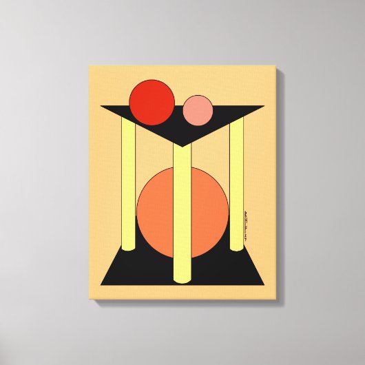 Abstrakte Plattformen, Säulen und Kreise Leinwanddruck (Vorderseite)