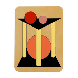 Abstrakte Plattformen, Säulen und Kreise Magnet