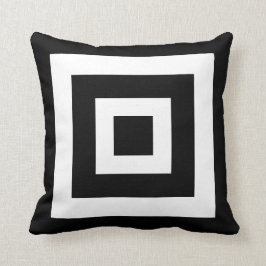 Abstrakte Plätze in Schwarz und Weiß Kissen