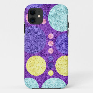 Abstrakte Polka Dots   Lila Gelbes Aqua Case-Mate iPhone Hülle