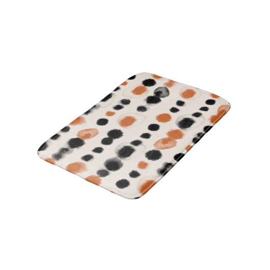 Abstrakte Polka Punkte: Aquarellgeometrie. Badematte (Schrägansicht)