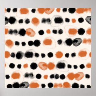 Abstrakte Polka Punkte: Aquarellgeometrie. Poster