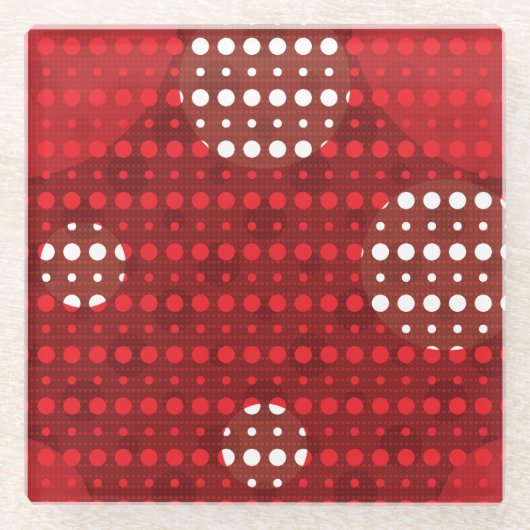 Abstrakte Polka-Punkte (dunkel) g9 Glasuntersetzer (Vorderseite)