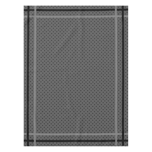 Abstrakte Polka Punkte graue weiße Kreise schwarze Tischdecke (Vorderseite)