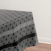 Abstrakte Polka Punkte graue weiße Kreise schwarze Tischdecke (Beispiel)