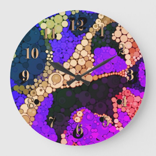 Abstrakte Polster-Punkt-Uhr Große Wanduhr (Vorderseite)