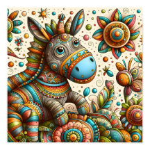 Abstrakte Pony Art für Kinder