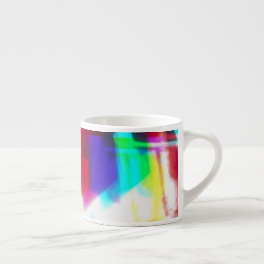 Abstrakte Popart Primäres Regenbogen-Spezialität T Espressotasse (Rechts)