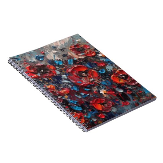 Abstrakte Poppies-Malerei Notizblock (Rechte Seite)