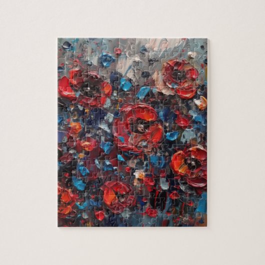 Abstrakte Poppies-Malerei Puzzle (Vertikal)