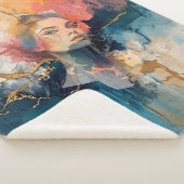 Abstrakte Portraitmauer Kunst, Moderne Frauengesic Sherpadecke (3/4)