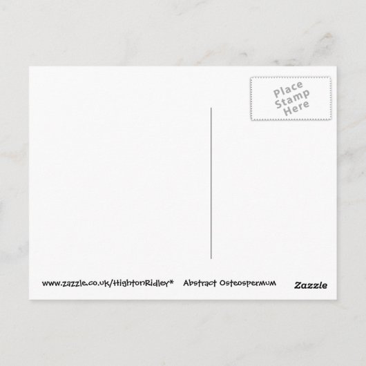 Abstrakte Postkarte Cape Daisy (Rückseite)