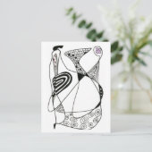abstrakte Postkarte "Dancing Hen" (Stehend Vorderseite)