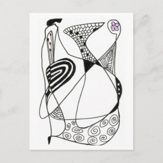 abstrakte Postkarte "Dancing Hen"