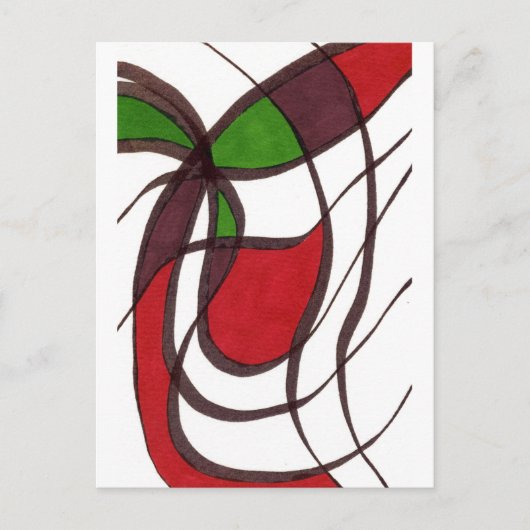 abstrakte Postkarte "Fliegender Fisch" (Vorderseite)