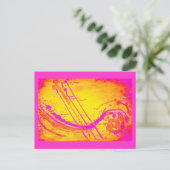 Abstrakte Postkarte "Hot Pink" (Stehend Vorderseite)