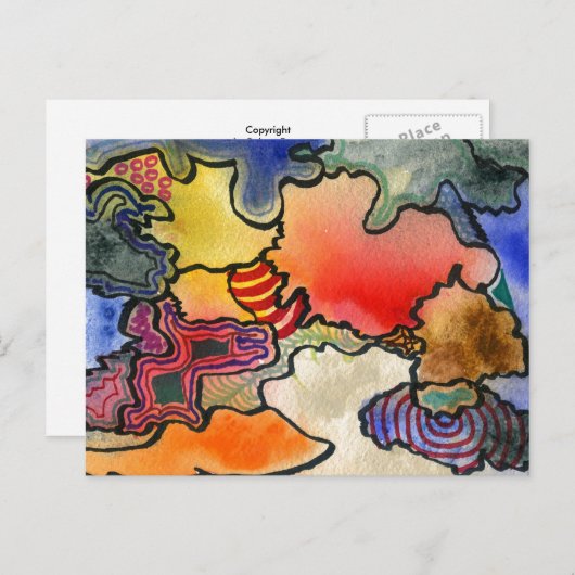 abstrakte Postkarte "Mites and Tites" (Vorne/Hinten)