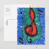 abstrakte Postkarte "The Sound of Red" (Vorne/Hinten)