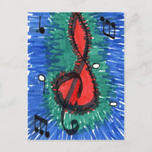 abstrakte Postkarte "The Sound of Red"