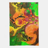 Abstrakte Pour-Malerei in Herbstfarben Geschirrtuch (Vertikal)