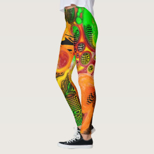Abstrakte Pour-Malerei in Herbstfarben Leggings