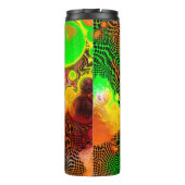 Abstrakte Pour-Malerei in Herbstfarben Thermosbecher (Rückseite)