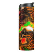 Abstrakte Pour-Malerei in Herbstfarben Thermosbecher (Nach links gedreht)
