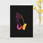 Abstrakte Praying Hands-Illustration Karte (Gelbe Blume)