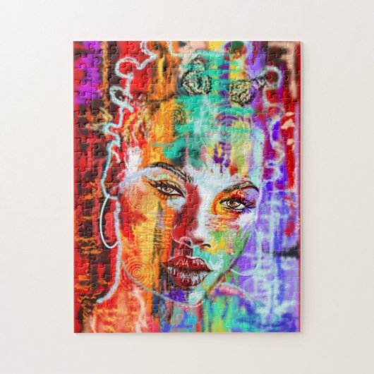 Abstrakte Pretty Lady Kunst Puzzle (Vertikal)