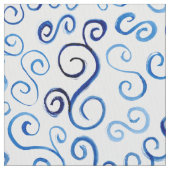 Abstrakte preussisches Blauwatercolor-Kurven Stoff (Nahaufnahme)