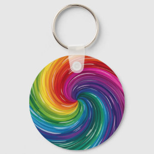 Abstrakte Printwerbung mit dynamischem Swirl Schlüsselanhänger