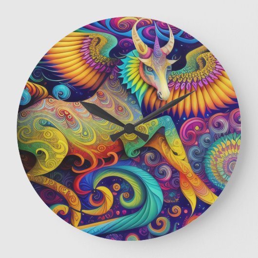 Abstrakte Psychedelik Große Wanduhr (Vorderseite)