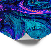 Abstrakte psychedelische Farbwurfkissen Poster (Ecke)