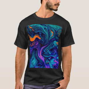 Abstrakte psychedelische Farbwurfkissen T-Shirt