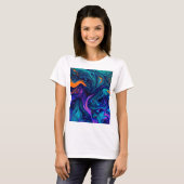 Abstrakte psychedelische Farbwurfkissen T-Shirt (Vorne ganz)