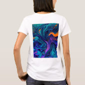 Abstrakte psychedelische Farbwurfkissen T-Shirt (Rückseite)