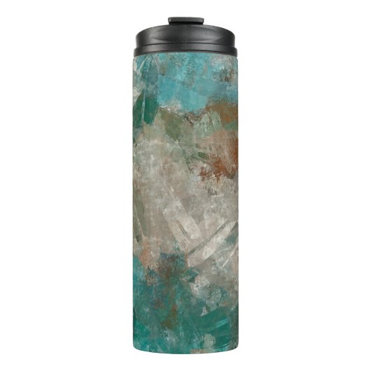 Abstrakte psychedelische Schlaganfälle Textur. Thermosbecher (Vorderseite)