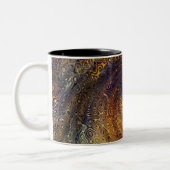 Abstrakte psychedelische Swirl-Muster - Farbkunst Zweifarbige Tasse (Links)