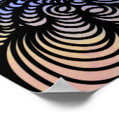 Abstrakte psychedelische wellige Linien leuchtende Poster (Ecke)