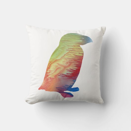 Abstrakte Puffin-Silhouette Kissen (Vorderseite)