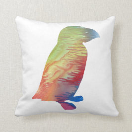 Abstrakte Puffin-Silhouette Kissen