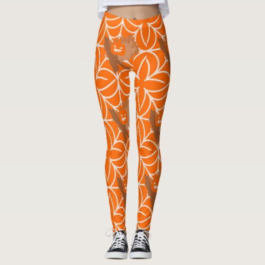 Abstrakte Pumpkin-Leggings Leggings (Vorderseite)