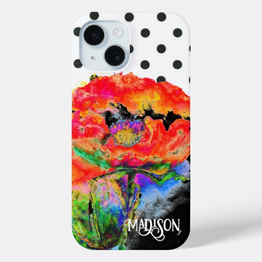 Abstrakte Punkte aus Rotem Mohn Case-Mate iPhone Hülle (Rückseite)