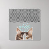 Abstrakte Punkte der Line Art, die KatzenCanvas dr Leinwanddruck (Vorderseite)