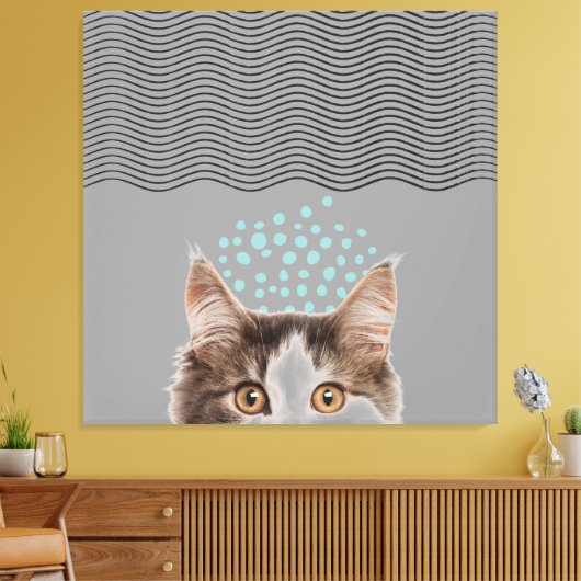 Abstrakte Punkte der Line Art, die KatzenCanvas dr Leinwanddruck (Insitu (Wohnzimmer))