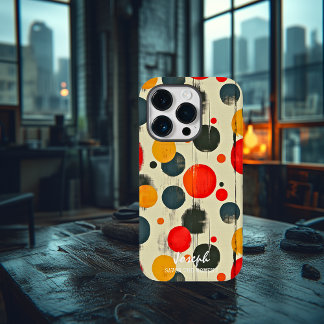 Abstrakte Punkte mit Individuelle Name und Meldung Case-Mate iPhone 14 Pro Hülle