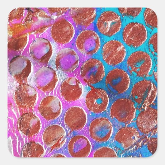 Abstrakte Punkte Quadratischer Aufkleber (Vorderseite)