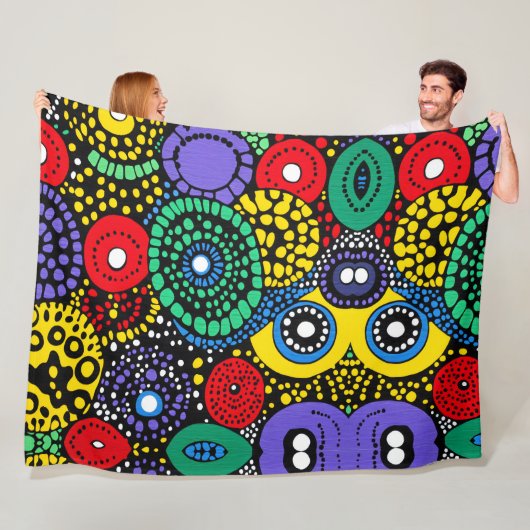 Abstrakte Punktkunst 2 Fleecedecke (Beispiel)