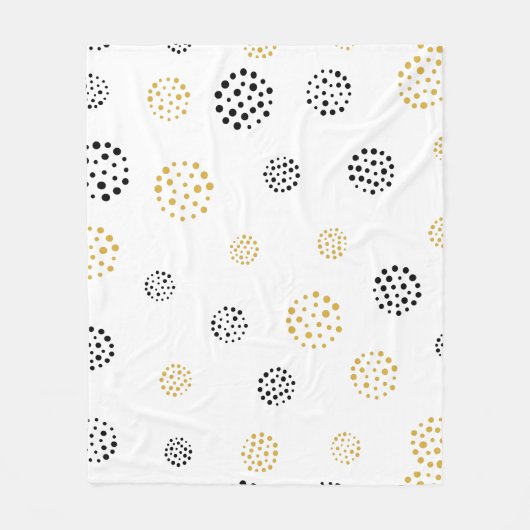 Abstrakte Punktmuster aus Schwarz und Gold Fleecedecke (Vorderseite)